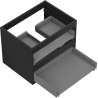 Mexen Box-A Korpus Waschtischunterschrank 60 cm, 2 Schubladen, Schwarz Matt - 91AX0-0600-470-2-71