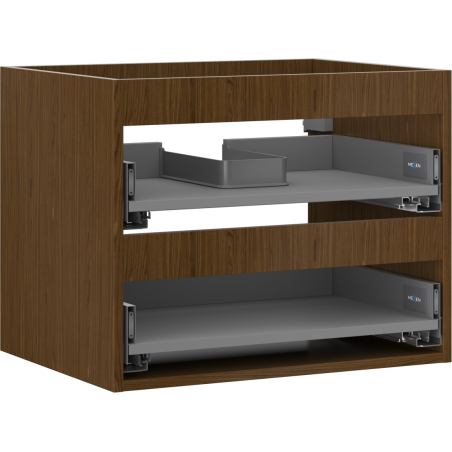 Mexen Box-A, cuerpo de armario bajo lavabo 60 cm, 2 cajones, nogal - 91AX0-0600-470-2-86