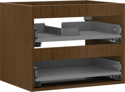 Mexen Box-A Korpus des Waschtischunterschranks 60 cm, 2 Schubladen, Nuss - 91AX0-0600-470-2-86