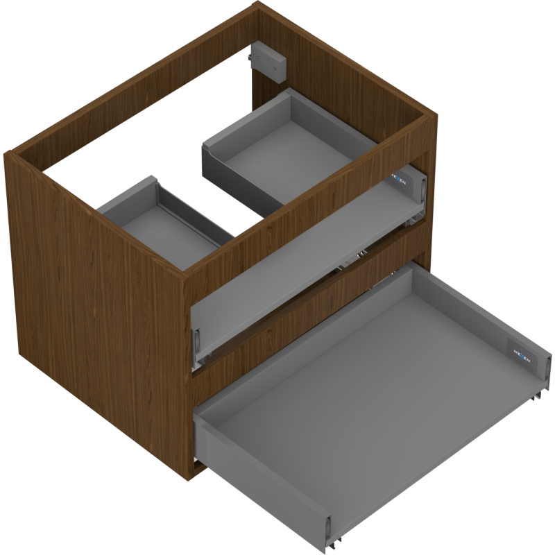 Mexen Box-A korpus szafki podumywalkowej 60 cm, 2 szuflady, orzech - 91AX0-0600-470-2-86