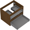 Mexen Box-A cabinet body for washbasin 60 cm, 2 drawers, walnut - 91AX0-0600-470-2-86