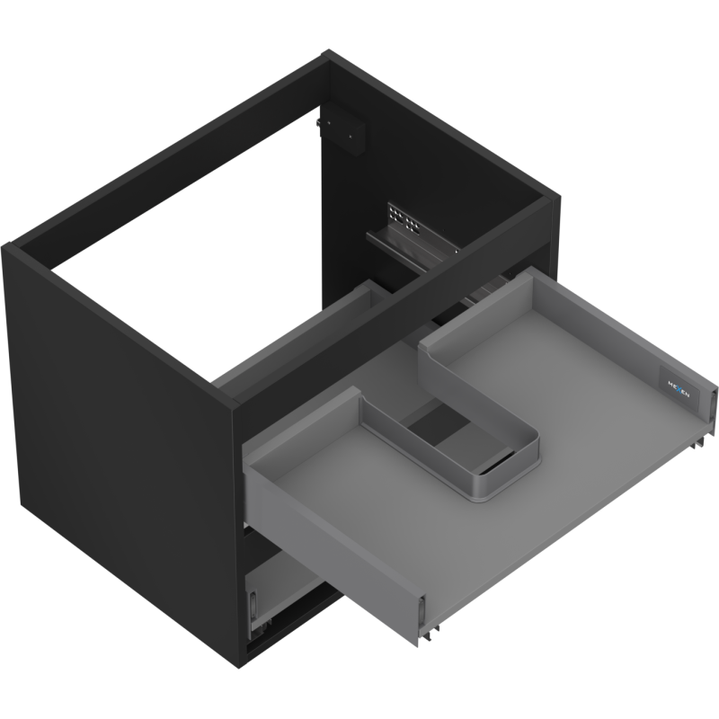 Mexen Box-A corpo de armário de lavatório 60 cm, 2 gavetas, preto mate - 91AX0-0600-470-2-71