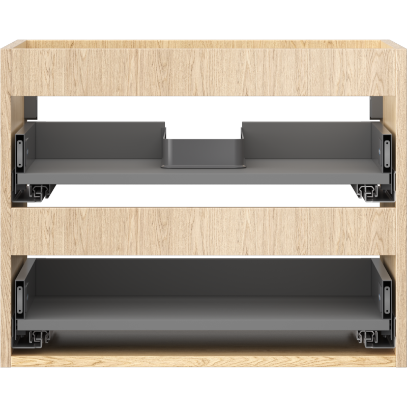 Mexen Box-A carcasa del armario debajo del lavabo de 60 cm, 2 cajones, roble - 91AX0-0600-470-2-81