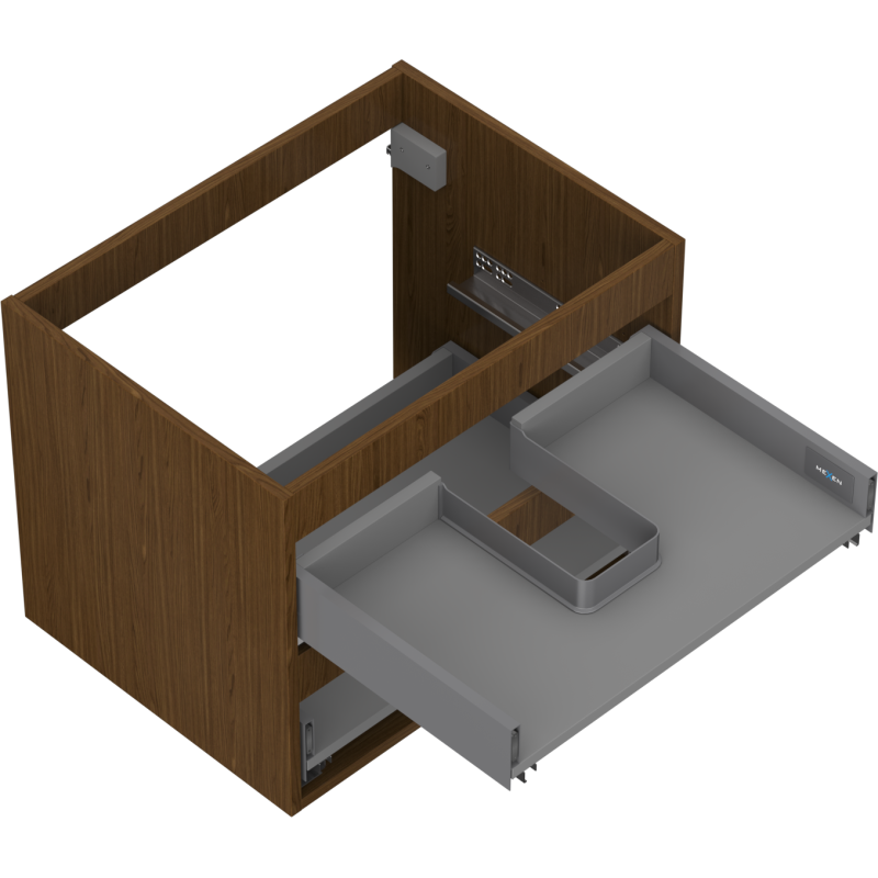 Mexen Box-A kastframe onder de wastafel 60 cm, 2 lades, noten - 91AX0-0600-470-2-86