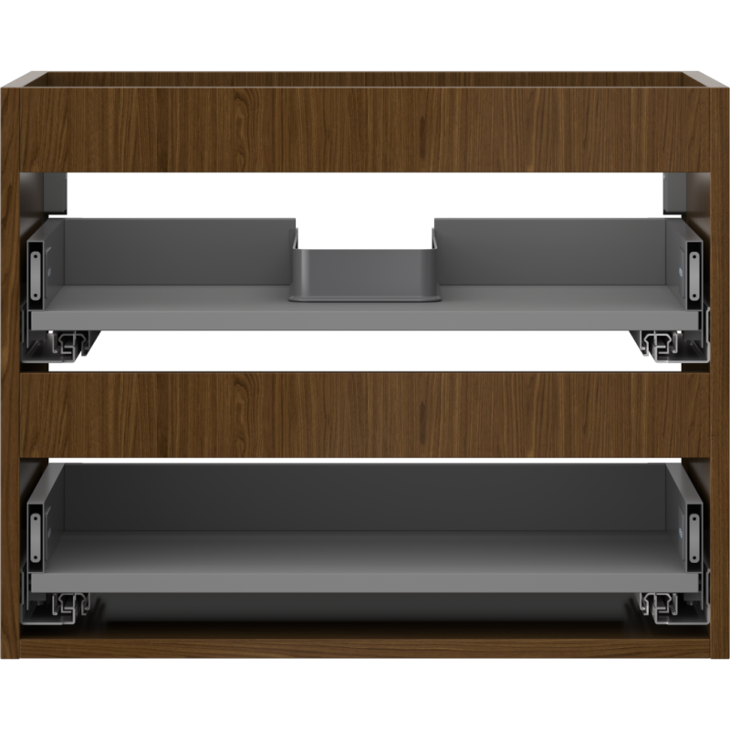 Mexen Box-A, cuerpo de armario bajo lavabo 60 cm, 2 cajones, nogal - 91AX0-0600-470-2-86