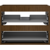 Mexen Box-A Korpus des Waschtischunterschranks 60 cm, 2 Schubladen, Nussbaum - 91AX0-0600-470-2-86