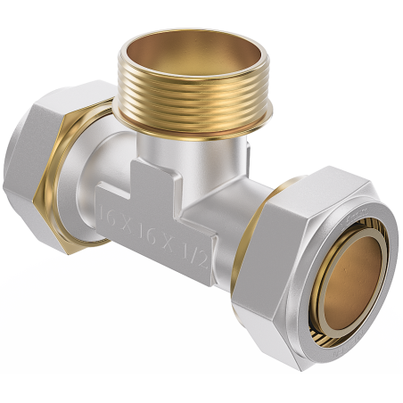Mexen PEX-S knelkoppeling T-stuk PEX 25 x 3/4 GZ x 25 - W97233-2534M25-00