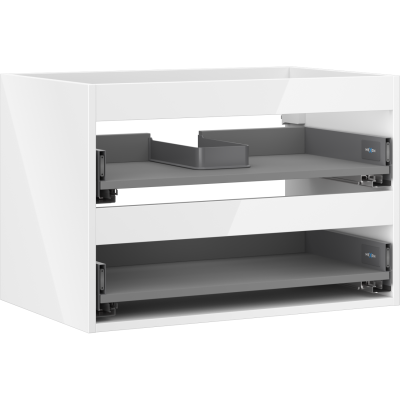 Mexen Box-A cuerpo de mueble bajo lavabo 70 cm, 2 cajones, blanco brillo - 91AX0-0700-470-2-00