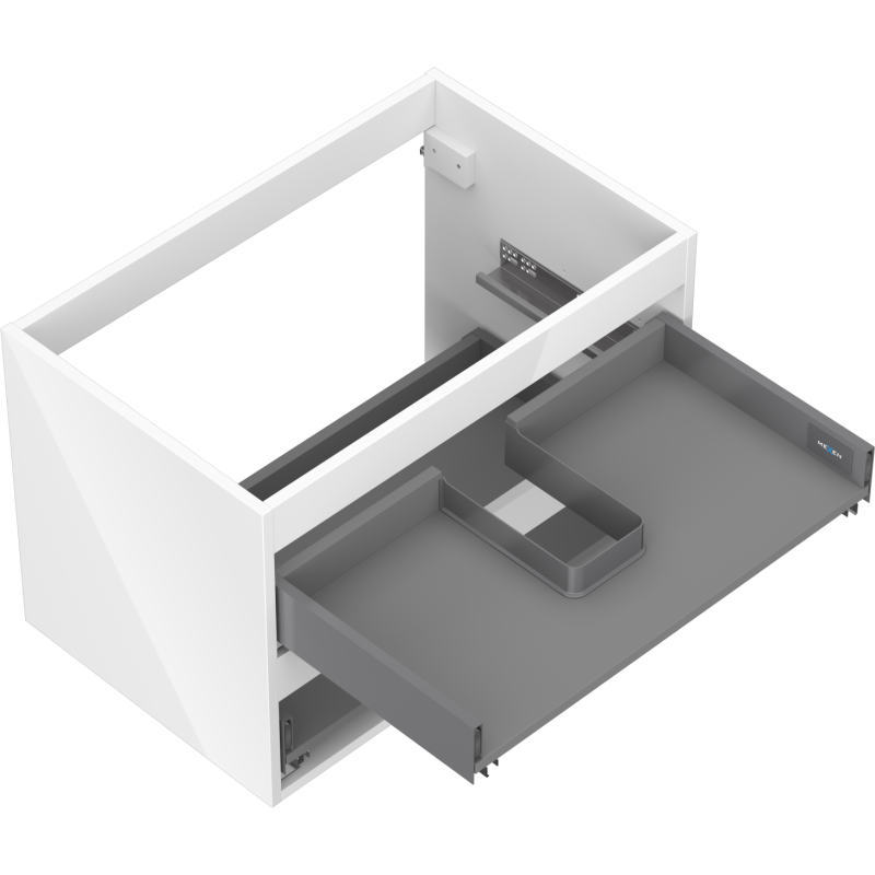 Mexen Box-A cuerpo de mueble bajo lavabo 70 cm, 2 cajones, blanco brillo - 91AX0-0700-470-2-00