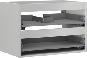 Mexen Box-A kastlichaam onder de wastafel 70 cm, 2 laden, grijze mat - 91AX0-0700-470-2-62