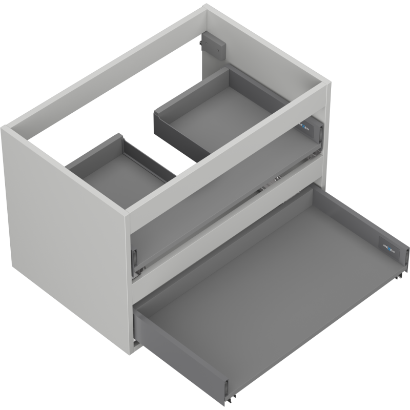 Mexen Box-A corps de meuble sous-vasque 70 cm, 2 tiroirs, gris mat - 91AX0-0700-470-2-62