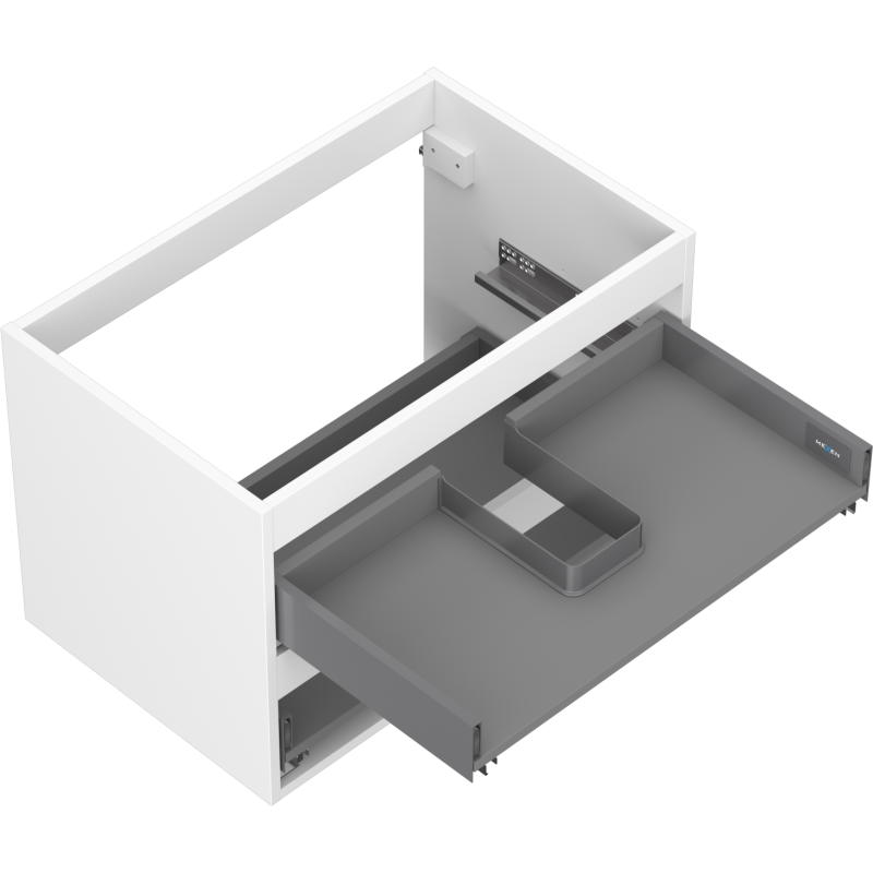 Mexen Box-A cuerpo de armario de lavabo de 70 cm, 2 cajones, blanco mate - 91AX0-0700-470-2-01