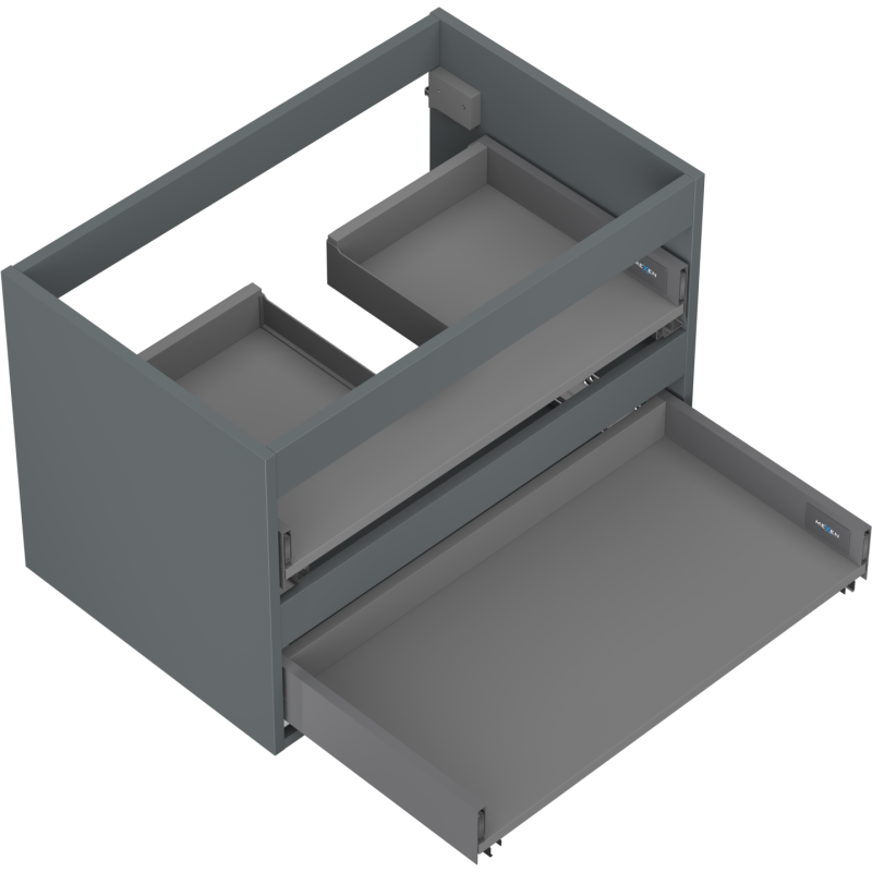 Mexen Box-A Cabinet Base for Washbasin 70 cm, 2 Drawers, Matte Graphite - 91AX0-0700-470-2-66