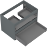 Mexen Box-A kastlichaam voor wastafelonderkast 70 cm, 2 laden, mat grafiet - 91AX0-0700-470-2-66
