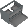 Mexen Box-A Korpus des Waschbeckenunterschranks 70 cm, 2 Schubladen, Mattgraphit - 91AX0-0700-470-2-66