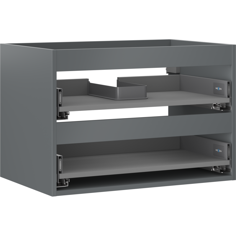 Mexen Box-A Waschtischunterschrank-Korpus 70 cm, 2 Schubladen, Graphit matt - 91AX0-0700-470-2-66