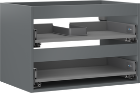 Mexen Box-A cuerpo de armario bajo lavabo 70 cm, 2 cajones, grafito mate - 91AX0-0700-470-2-66