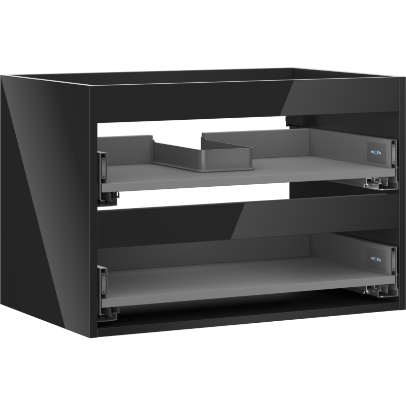 Mexen Box-A Korpus Waschtischschrank 70 cm, 2 Schubladen, schwarzer Glanz - 91AX0-0700-470-2-70