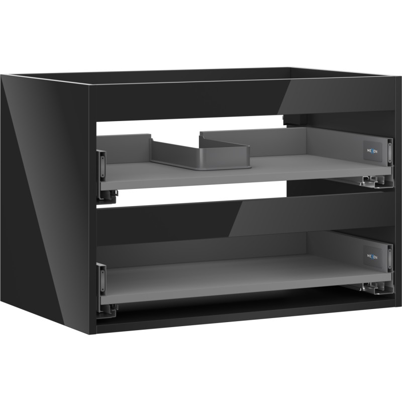 Mexen Box-A valamu all oleva kapi korpus 70 cm, 2 sahtlit, must läikiv - 91AX0-0700-470-2-70
