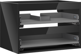 Mexen Box-A Korpus Waschtischschrank 70 cm, 2 Schubladen, schwarzer Glanz - 91AX0-0700-470-2-70