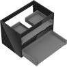 Mexen Box-A valamu all oleva kapi korpus 70 cm, 2 sahtlit, must läikiv - 91AX0-0700-470-2-70