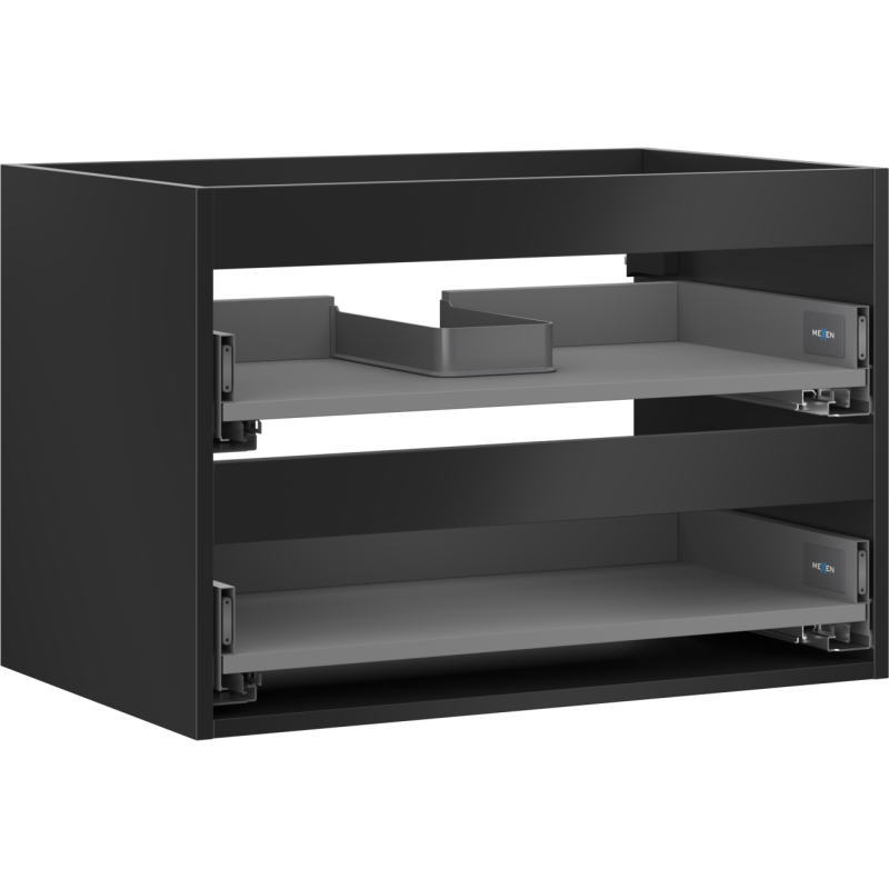 Mexen Box-A carcasa de gabinete de lavabo 70 cm, 2 cajones, negro mate - 91AX0-0700-470-2-71