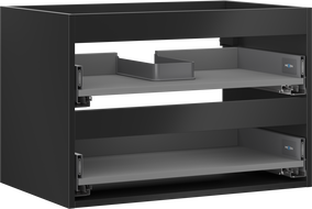 Mexen Box-A skapja korpuss zem izlietnes 70 cm, 2 atvilktnes, melns matēts - 91AX0-0700-470-2-71