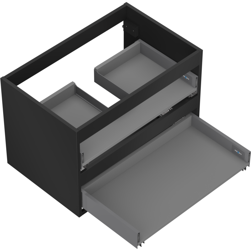 Mexen Box-A korpus szafki podumywalkowej 70 cm, 2 szuflady, czarny mat - 91AX0-0700-470-2-71