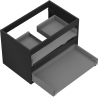 Mexen Box-A Korpus des Waschtischunterschranks 70 cm, 2 Schubladen, schwarz matt - 91AX0-0700-470-2-71