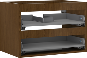 Mexen Box-A Korpus des Waschbeckenschranks 70 cm, 2 Schubladen, Nussbaum - 91AX0-0700-470-2-86
