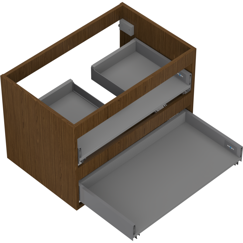 Mexen Box-A corpo do armário da casa de banho 70 cm, 2 gavetas, noz - 91AX0-0700-470-2-86
