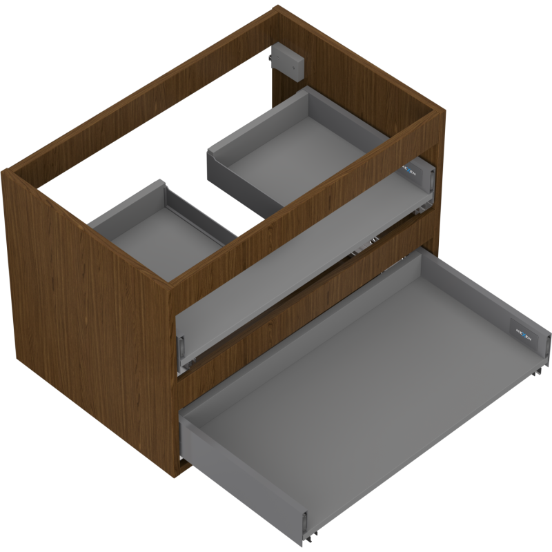 Mexen Box-A korpus szafki podumywalkowej 70 cm, 2 szuflady, orzech - 91AX0-0700-470-2-86