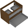 Mexen Box-A Korpus des Waschbeckenschranks 70 cm, 2 Schubladen, Nussbaum - 91AX0-0700-470-2-86
