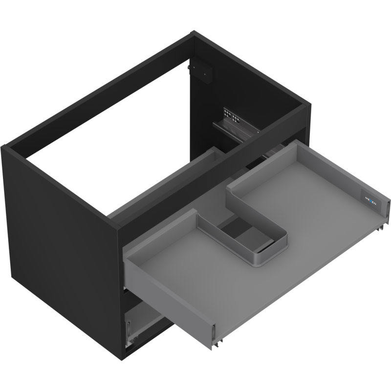 Mexen Box-A corpo del mobile lavabo 70 cm, 2 cassetti, nero opaco - 91AX0-0700-470-2-71