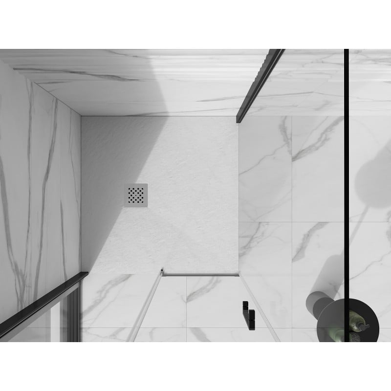 Mexen Stone+ komposiittinen neliön muotoinen suihkuallas 80 x 80 cm, valkoinen - 44108080