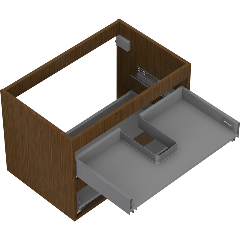 Mexen Box-A kastlichaam voor wastafelonderkast 70 cm, 2 laden, walnoot - 91AX0-0700-470-2-86