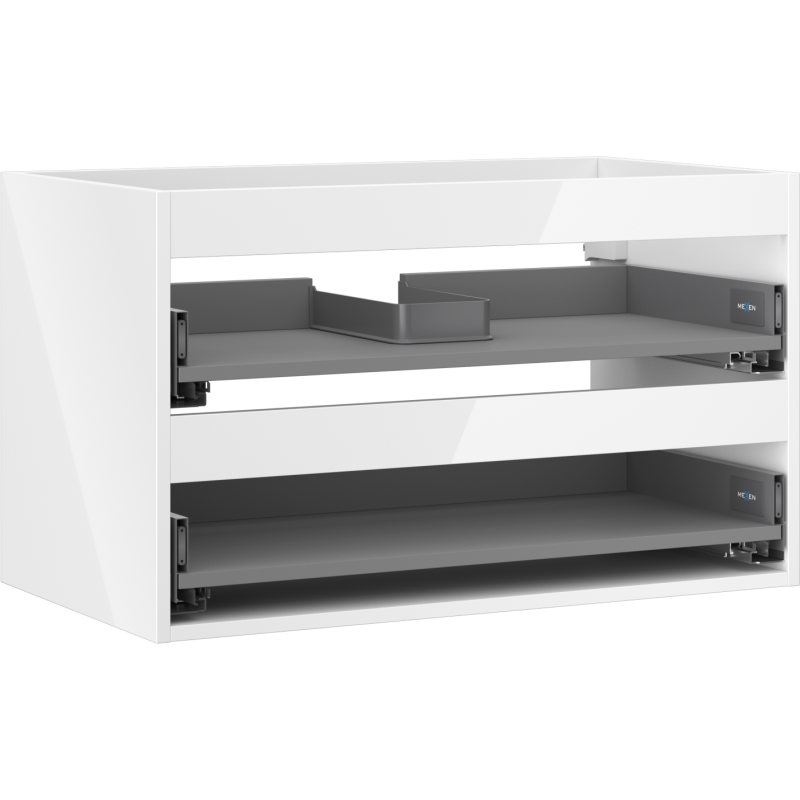 Mexen Box-A corpo del mobile sottolavabo 80 cm, 2 cassetti, bianco lucido - 91AX0-0800-470-2-00