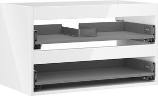 Mexen Box-A Korpus des Waschbeckenschranks 80 cm, 2 Schubladen, weißer Glanz - 91AX0-0800-470-2-00