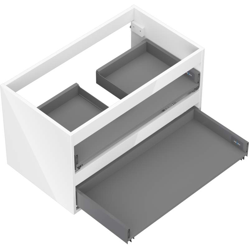 Mexen Box-A cuerpo del mueble de lavabo 80 cm, 2 cajones, blanco brillante - 91AX0-0800-470-2-00