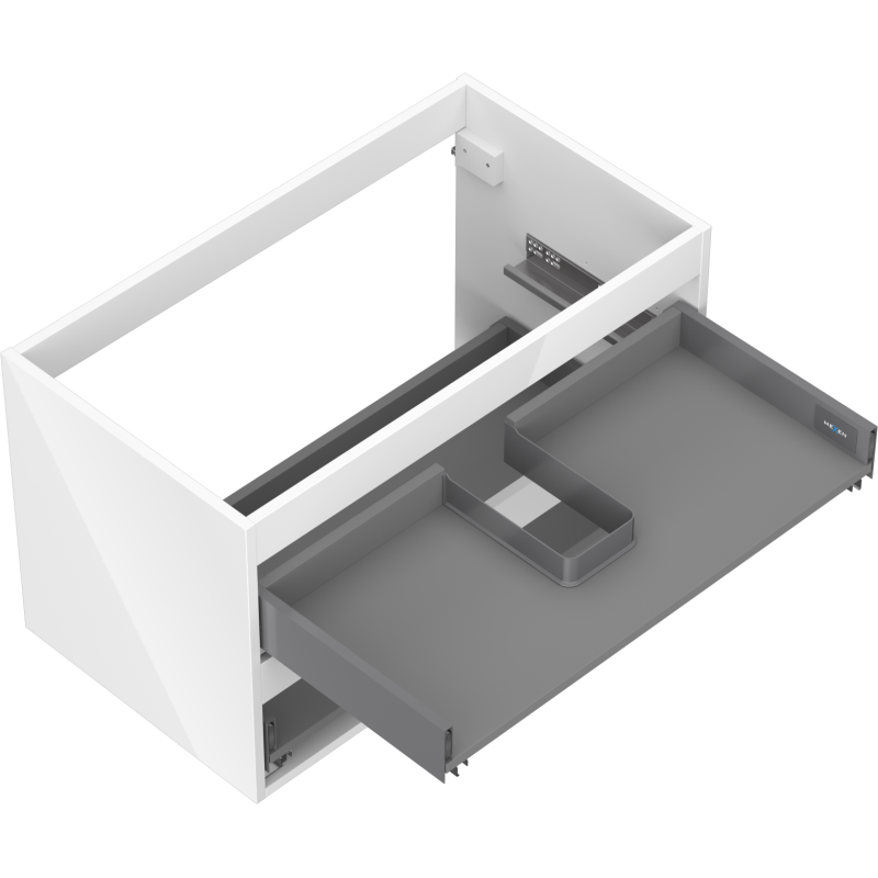 Mexen Box-A korpus szafki podumywalkowej 80 cm, 2 szuflady, biały połysk - 91AX0-0800-470-2-00