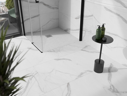 Mexen Stone+ kvadrātisks 90 x 90 cm kompozīta dušas paliktnis, balts - 44109090