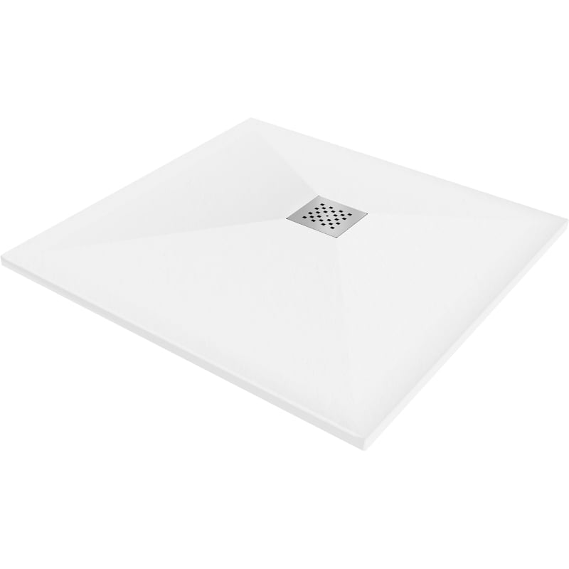 Mexen Stone+ composite square shower tray 90 x 90 cm, white - 44109090