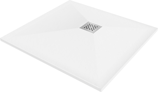 Mexen Stone+ composite square shower tray 90 x 90 cm, white - 44109090