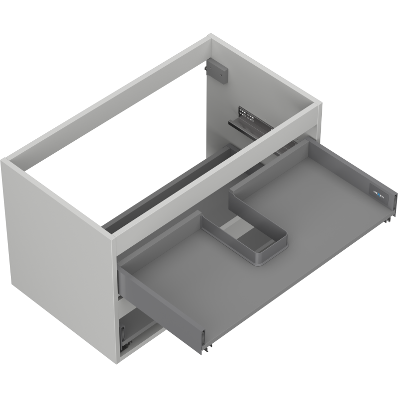 Mexen Box-A corpo do armário sob o lavatório 80 cm, 2 gavetas, cinzento mate - 91AX0-0800-470-2-62