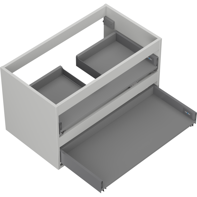 Mexen Box-A basin cabinet carcass 80 cm, 2 drawers, matte grey - 91AX0-0800-470-2-62