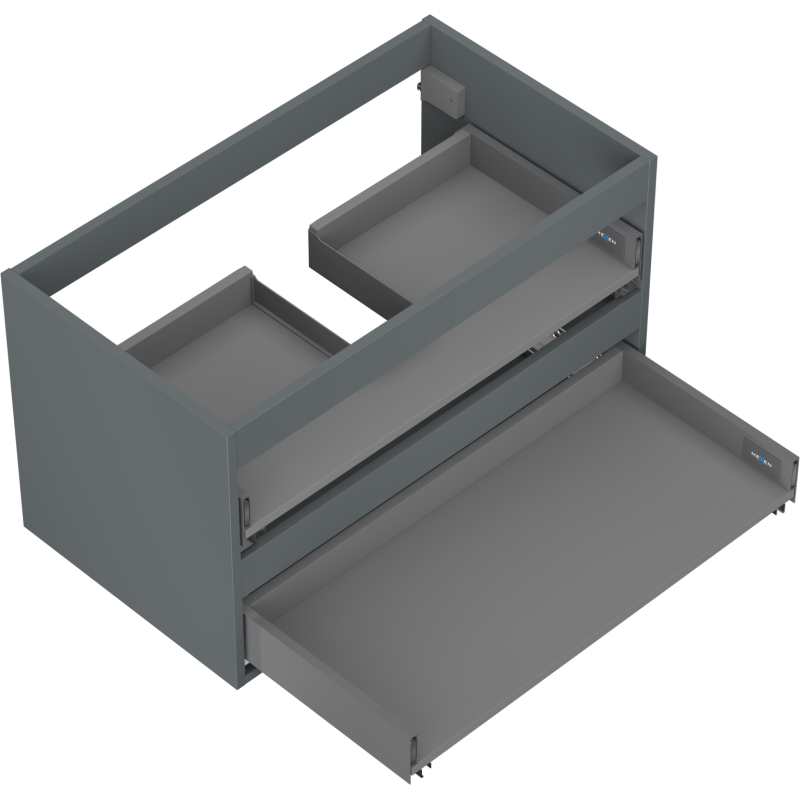 Mexen Box-A corps de meuble sous-lavabo 80 cm, 2 tiroirs, graphite mat - 91AX0-0800-470-2-66