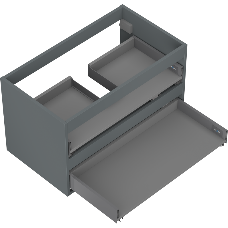Mexen Box-A under-sink cabinet body 80 cm, 2 drawers, matte graphite - 91AX0-0800-470-2-66