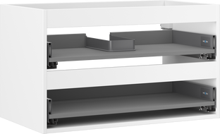 Mexen Box-A kastlichaam voor wastafelonderkast 80 cm, 2 lades, wit mat - 91AX0-0800-470-2-01
