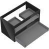 Mexen Box-A 80 cm aluskapp, 2 sahtlit, must läige - 91AX0-0800-470-2-70