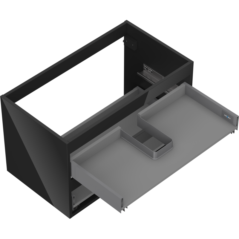 Mexen Box-A corpo do armário de lavatório 80 cm, 2 gavetas, preto brilhante - 91AX0-0800-470-2-70